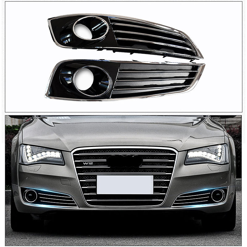2011-2014 For Audi A8 D4 Front Bumper Down Grille Honeycomb Style Fog Light Grilles