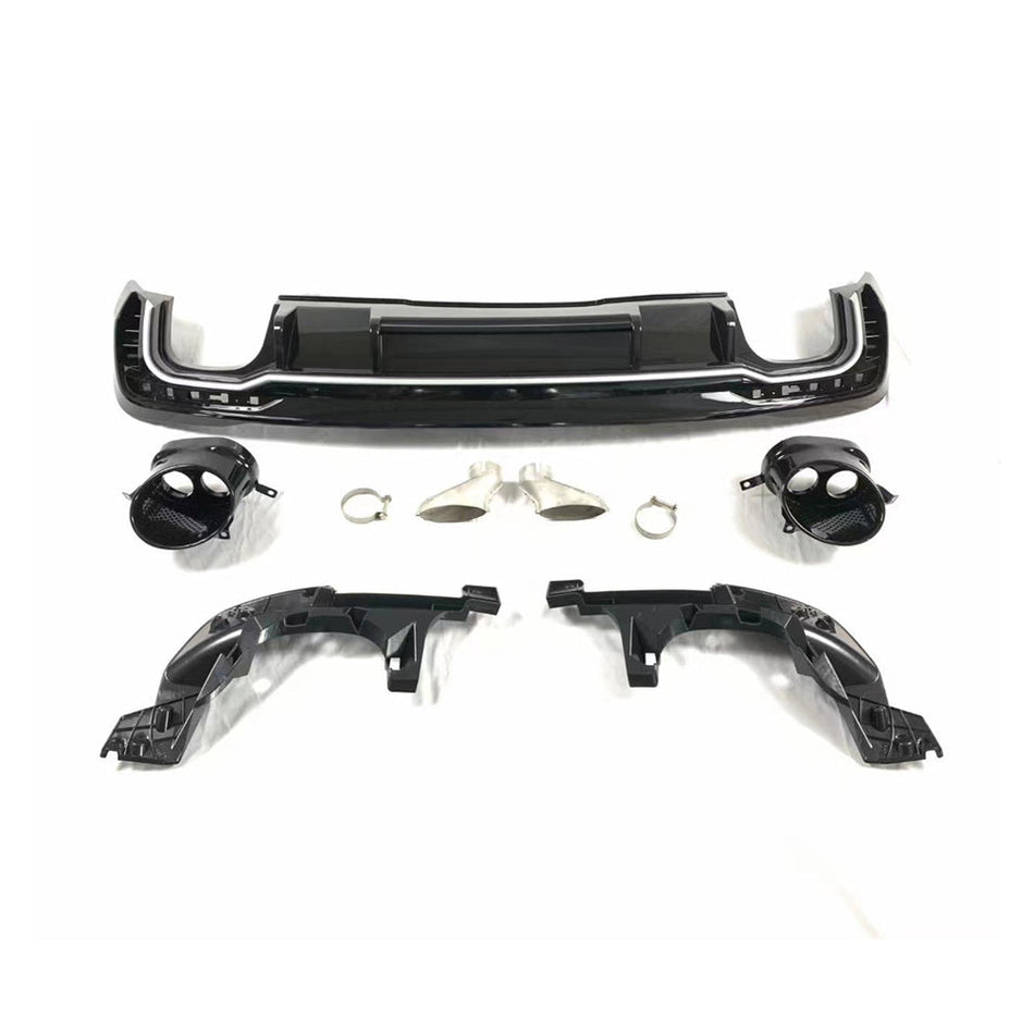 2020-2024 For Audi A4 S4 B9.5 Audi RS4 Style A4 Diffuser With Large Dual Tailpipe Exhaust Tips