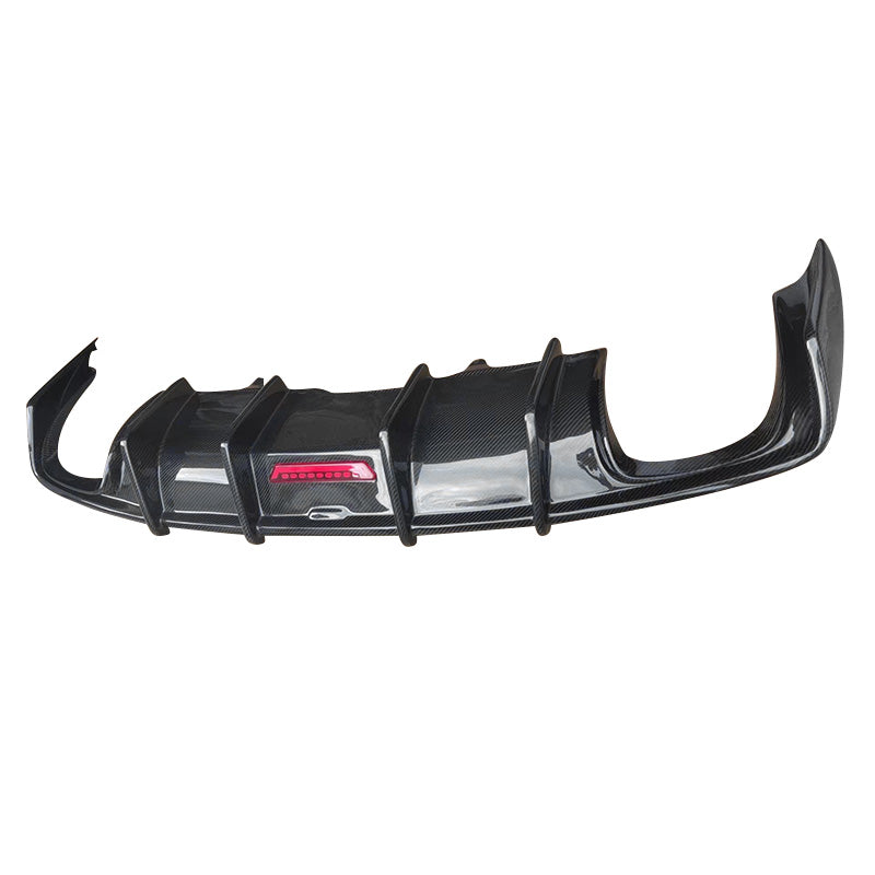 2012-2016 For Audi A5 S5 B8.5 Real Carbon Fiber Rear Bumper Diffuser Splitter Lip With Exhaust Tips