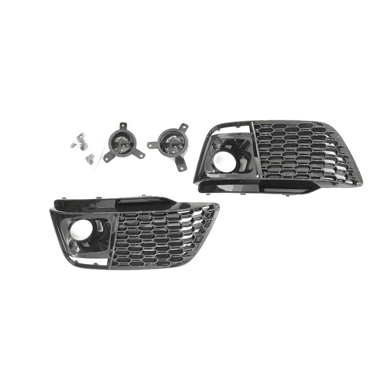 2019-2021 For Audi Q5 SQ5 B9 Front Bumper Down Grille Honeycomb Style S Line Fog Light Grilles