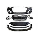 2017-2019 For A5/S5 B9 Upgrade B9.5 Style Body Kits With ACC Fog Light Grille Honeycomb Grille Front Lip Splitter | RS5 Bumper