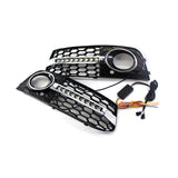 2008-2012 For Audi A4 S4 B8 A4 B8 Front Bumper Down Grille Honeycomb Style Non S line Fog Light Grilles