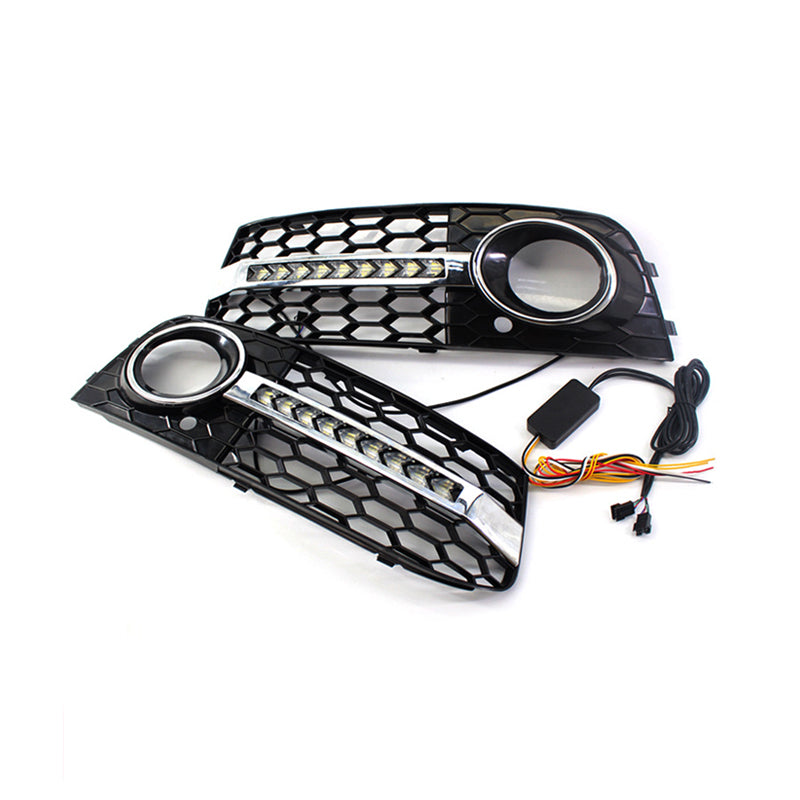 2008-2012 For Audi A4 S4 B8 A4 B8 Front Bumper Down Grille Honeycomb Style Non S line Fog Light Grilles