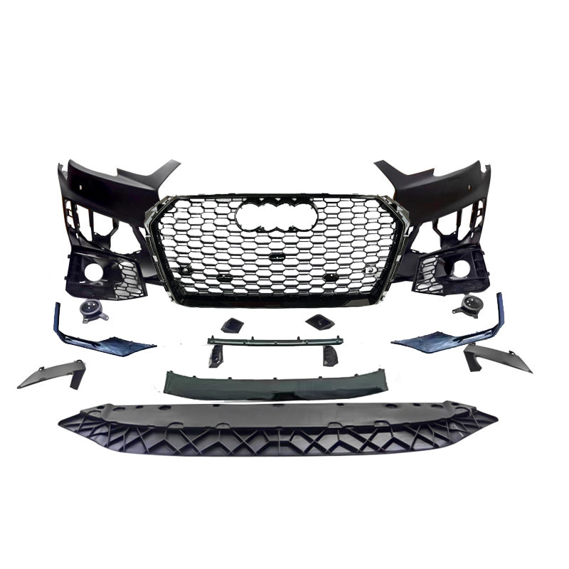 2017-2019 For A4/S4 B9 Front Bunper RS4 Style Body Kits With ACC Honeycomb Grille Front Lip