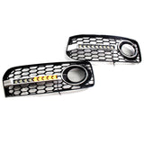 2009-2011 For Audi A5 S5 B8 Front Bumper Down Grille Honeycomb Style S line Fog Light Grilles