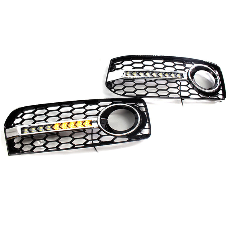 2009-2011 For Audi A5 S5 B8 Front Bumper Down Grille Honeycomb Style S line Fog Light Grilles