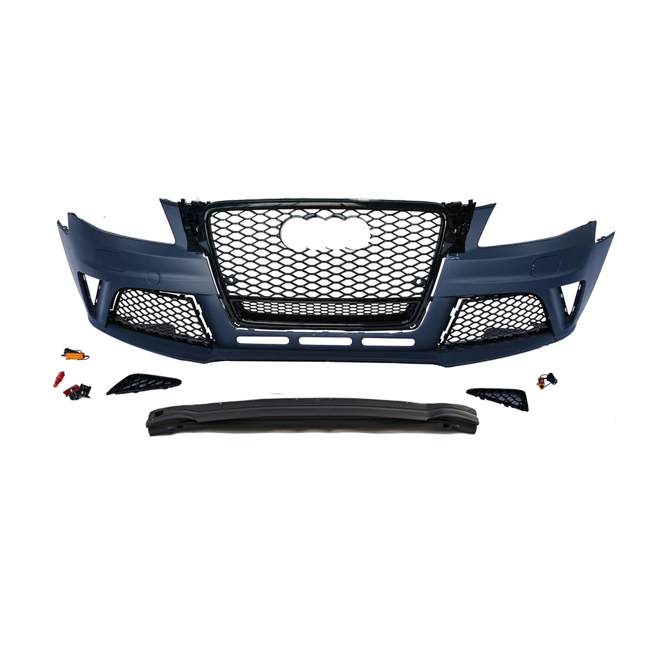 2008-2012 For A4/S4 B8 Body Kits RS4 Style Front Bumper With Fog Light Grille Honeycomb Grille