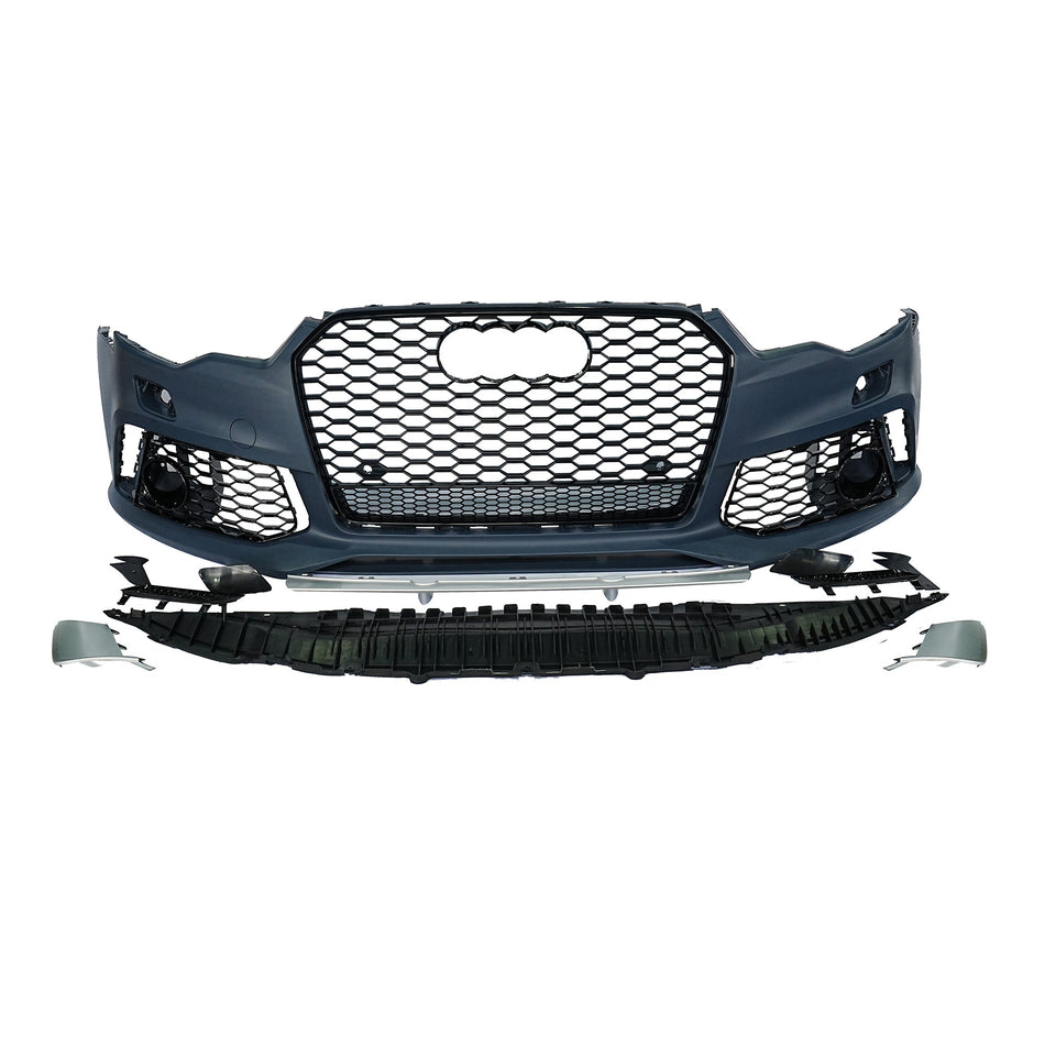 2012-2015 For A6/S6 C7 Body Kits C7 To RS7 C7.5 Style Front Bumper With Honeycomb Grille | Front Lip