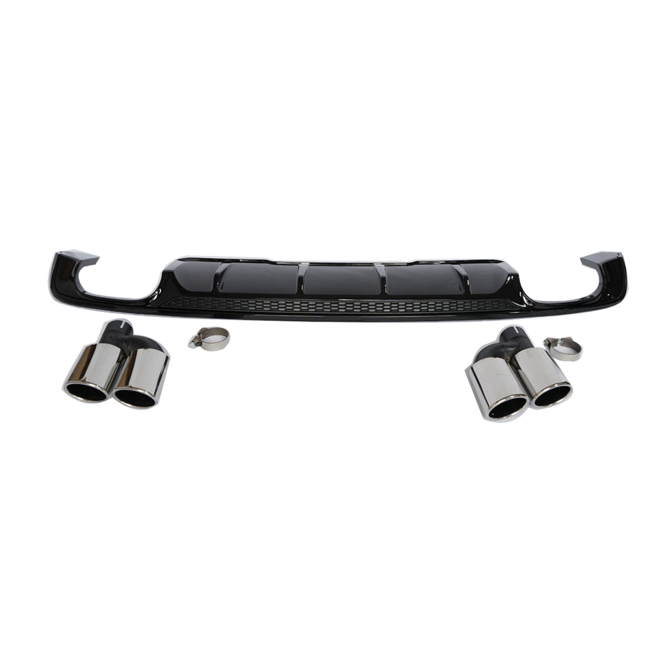 2017-2019 For Audi A4 S4 B9 Diffuser With Tailpipe