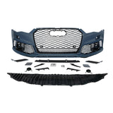 2016-2018 For A6/S6 C7.5 RS6 Style Front Bumper With Honeycomb Grille | Side Grilles | Front Lip Splitter