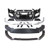2017-2019 For A3/S3 8V.5 RS3 Style Front Bumper With ACC Honeycomb Grille Front Lip