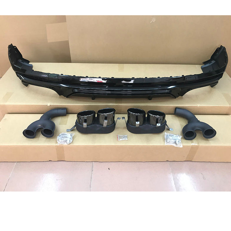 2018-2021 For Audi Q5 SQ5 B9 Rear Bumper Diffuser SQ5 Style Splitter Lip | With Exhaust Tips