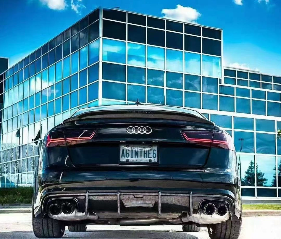 2012-2015 For Audi A6 C7 Ducktail Style Carbon Fiber Rear Trunk Spoiler Wing For Audi A6 S6