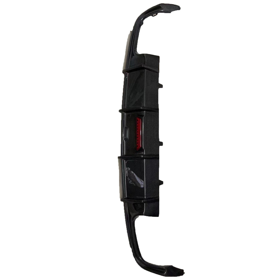 2019-2025  For Audi A6 S6 C8 C8.5 C8 PA Real Carbon Fiber Rear Bumper Diffuser Splitter Lip With Exhaust Tips