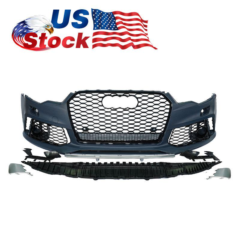 2012-2015 For A6/S6 C7 Body Kits C7 To RS7 C7.5 Style Front Bumper With Honeycomb Grille | Front Lip