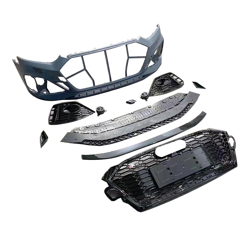 2017-2019 For A5/S5 B9 Upgrade B9.5 Style Body Kits With ACC Fog Light Grille Honeycomb Grille Front Lip Splitter | RS5 Bumper