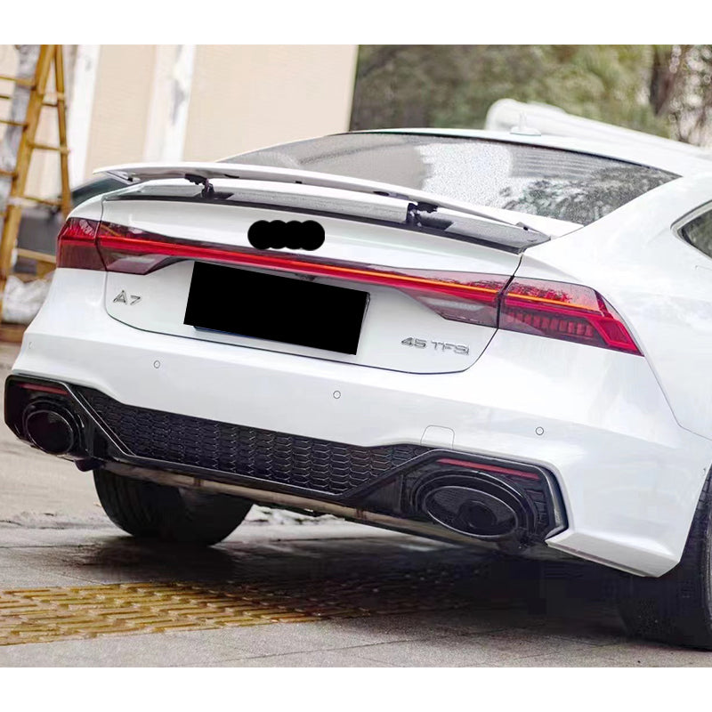 2019-2025 For Audi A7 S7 C8 Audi RS7 S7 Style A7 Rear Diffuser With Tailpipe Exhaust Tips