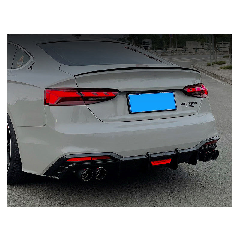 2020-2024 For Audi A5 S5 B9.5 Real Carbon Fiber Rear Bumper Diffuser with exhaust tips