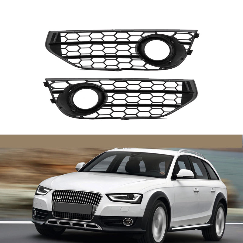 2013-2016 For Audi A4 S4 B8.5 Front Bumper Down Grille Honeycomb Style Allroad Fog Light Grilles