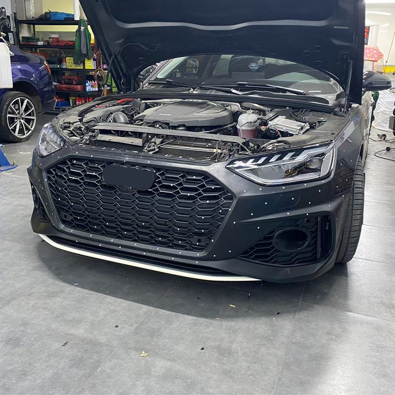 2020-2024 For A4/S4 B9.5 Body Kits With ACC Fog Light Grill Bumper Down Grille Honeycomb Grille Front Lip Splitter | RS4 Style Front Bumper