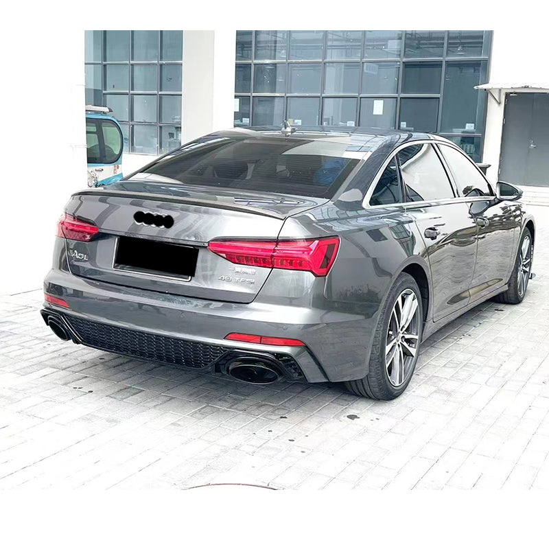 2019-2025 For Audi A6 S6 C8 C8.5 Rear Diffuser With Tailpipe Exhaust Tips