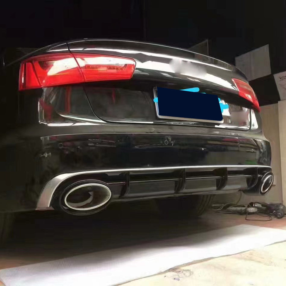 2012-2015 For Audi A6 S6 C7 Audi RS6 Style Rear Diffuser With Tailpipe Exhaust Tips