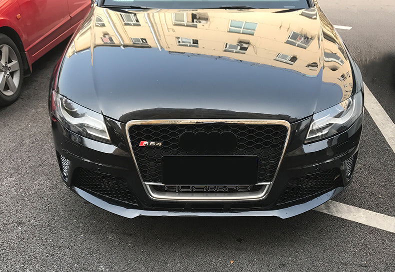 2008-2012 For Audi A4 S4 B8 RS4 Style Honeycomb Front Grille With Lower Mesh