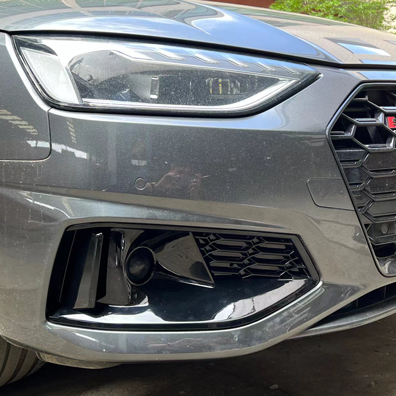 2020-2024 For Audi A4 S4 B9.5 Front Bumper Down Grille Honeycomb Style Non S line Fog Light Grilles
