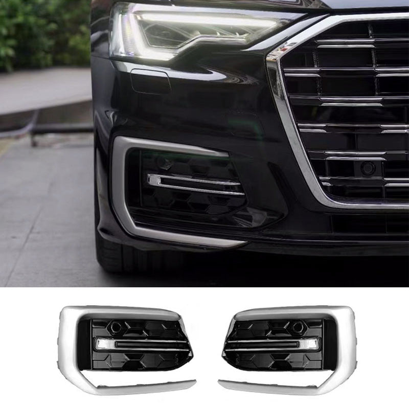 2023-2025 For Audi A6 S6 C8.5 Audi Front Bumper Down Grille Honeycomb Style Fog Light Grilles