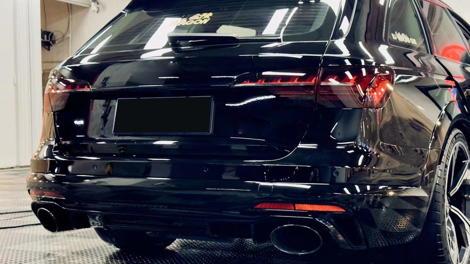 2020-2024 For Audi A4 S4 B9.5 Audi RS4 Style A4 Diffuser With Large Dual Tailpipe Exhaust Tips