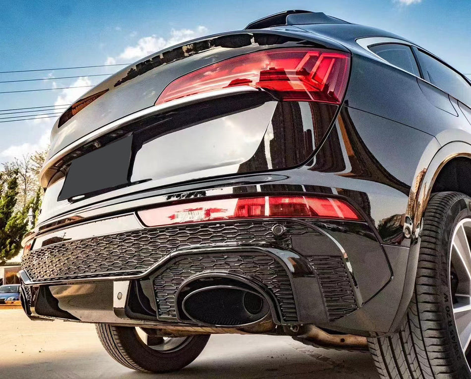 2019-2025 For Audi Q5 SQ5 B9 B9.5 To RSQ8 Style Rear Bumper Diffuser With Exhaust Tips