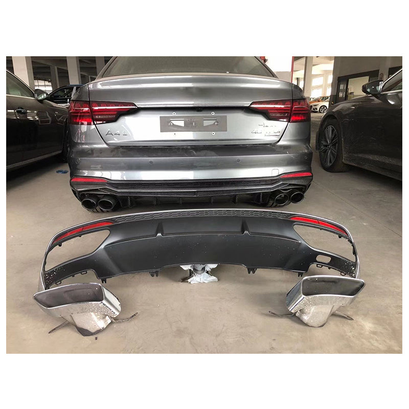 2020-2024 For Audi A4 S4 B9.5 Audi S4 Style A4 Diffuser With Tailpipe Exhaust Tips