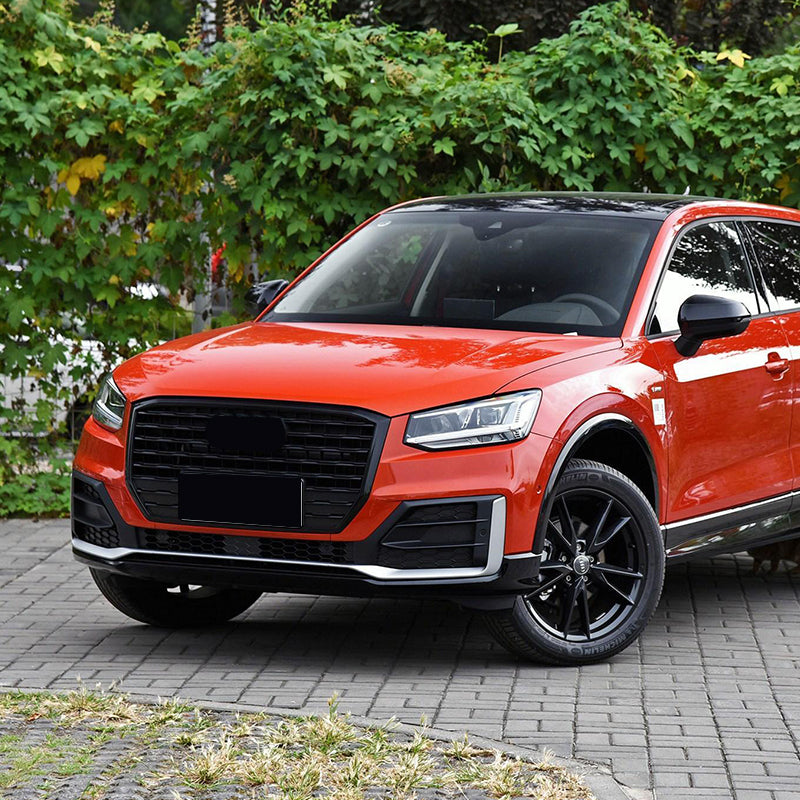 2018-2020 For Audi Q2 SQ2 J11 Front Bumper Down Grille Honeycomb Style Fog Light Grilles