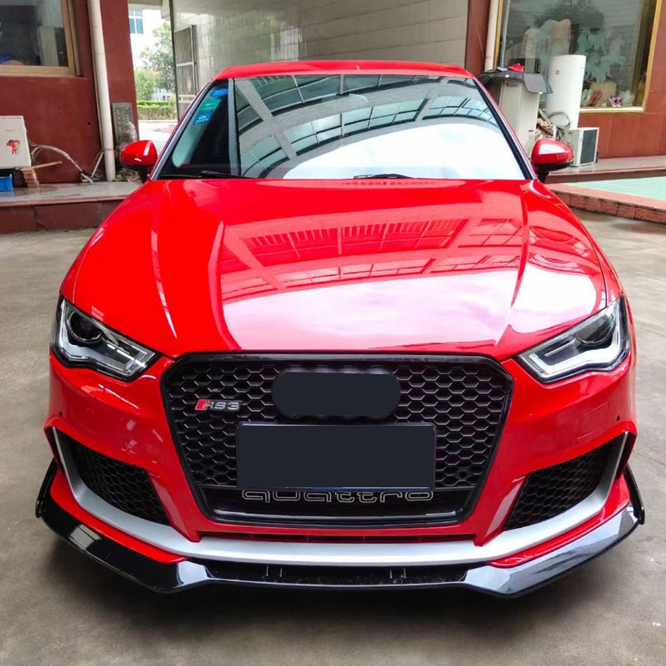 2013-2016 For A3/S3 8V Body Kits With Honeycomb Grille Front Lip Splitter | RS3 Bumper