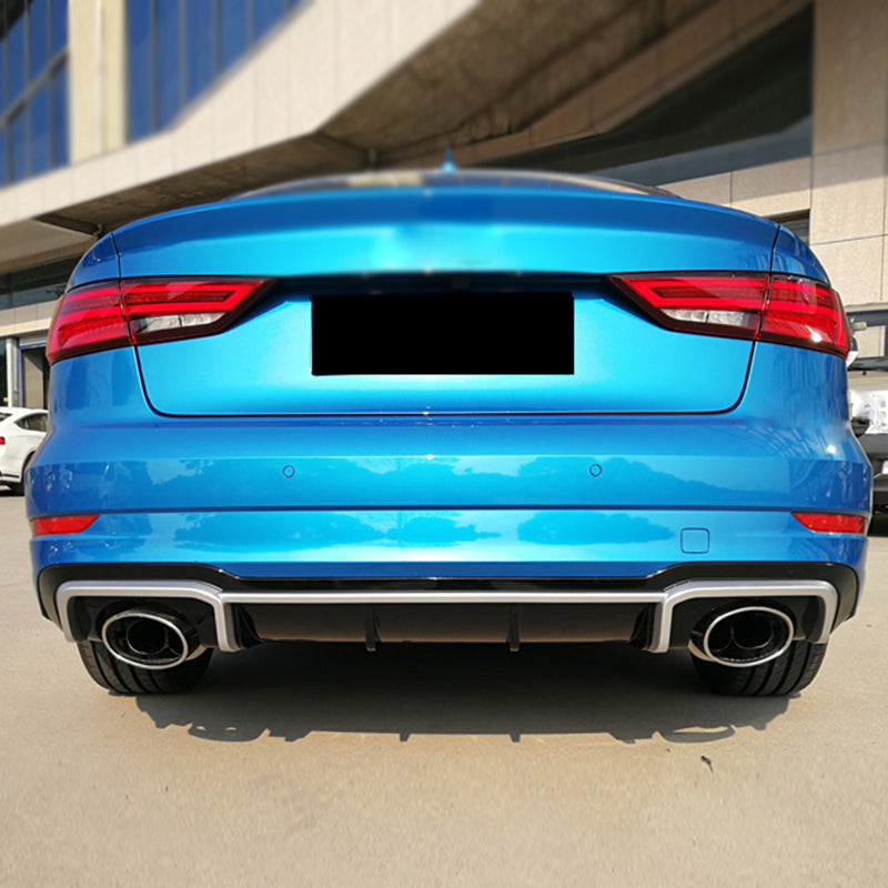 2017-2019 For Audi A3 S3 8V.5 S line rear diffuser and large dual tailpipe