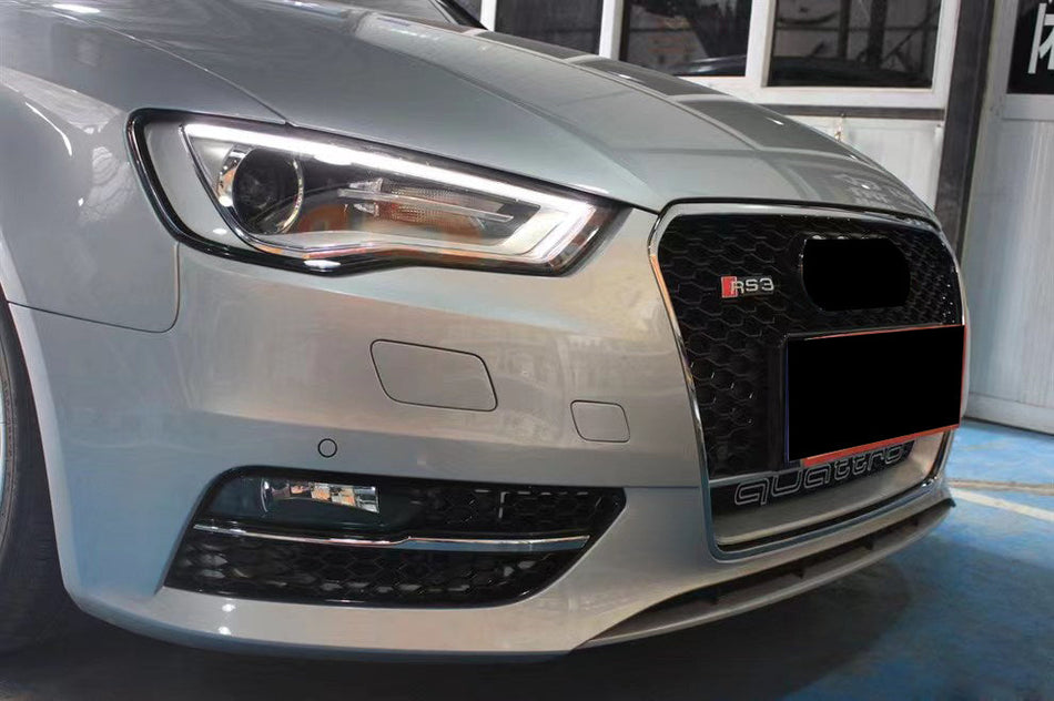2013-2016 For Audi A3 S3 8V Front Bumper Down Grille Honeycomb Style Fog Light Grilles
