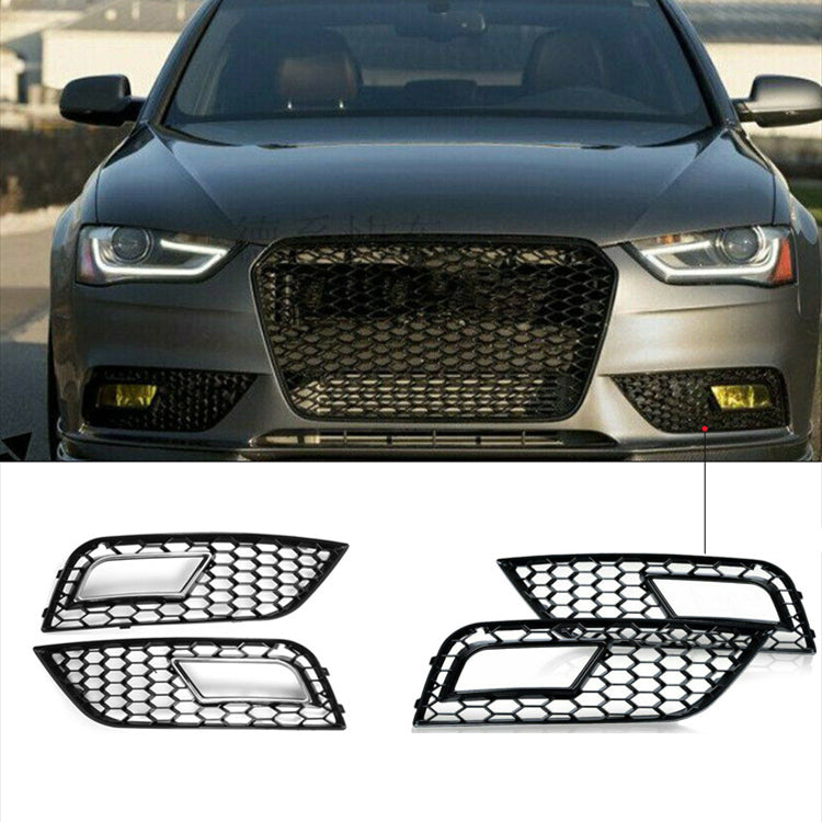 2013-2016 For Audi A4 S4 B8.5 Front Bumper Down Grille Honeycomb Style Non S line Fog Light Grilles