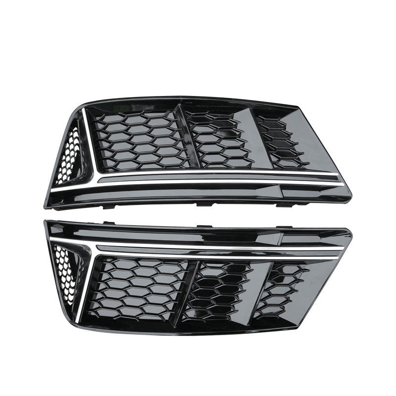2017-2019 For Audi A4 S4 B9 Front Bumper Down Grille Honeycomb Style Non S line Fog Light Grilles