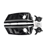 2017-2019 For Audi A4 S4 B9 Front Bumper Down Grille Honeycomb Style Non S line Fog Light Grilles