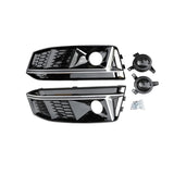 2017-2019 For Audi A4 S4 B9 Front Bumper Down Grille Honeycomb Style S line Fog Light Grilles