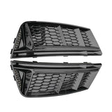 2017-2019 For Audi A4 S4 B9 Front Bumper Down Grille Honeycomb Style Non S line Fog Light Grilles