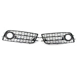2008-2012 For Audi A4 S4 B8 Front Bumper Down Grille Honeycomb Style S line Fog Light Grilles
