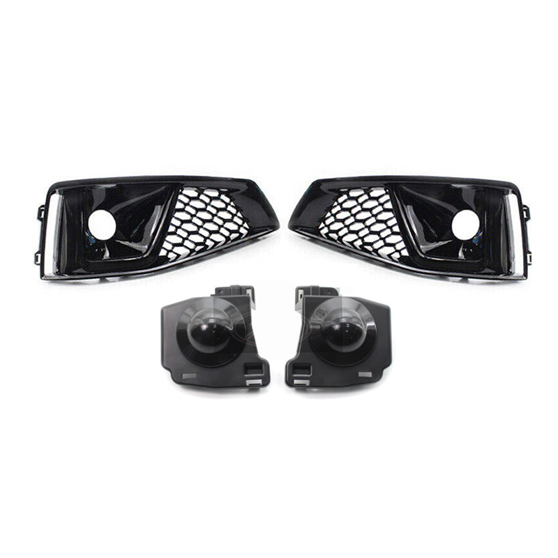 2019 For Audi A4 S4 B9 Front Bumper Down Grille Honeycomb Style S line Fog Light Grilles