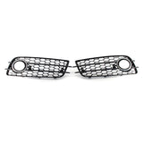 2008-2012 For Audi A4 S4 B8 Front Bumper Down Grille Honeycomb Style S line Fog Light Grilles