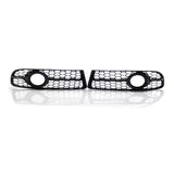 2005-2007 For Audi A4 S4 B7 Front Bumper Down Grille Honeycomb Style Fog Light Grilles