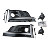 2017-2019 For Audi A5 S5 B9 Audi Front Bumper Down Grille Honeycomb Style S-line Fog Light Grilles