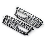 2012-2016 For Audi A5 S5 B8.5 Front Bumper Down Grille Honeycomb Style Fog Light Grilles