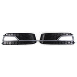 2012-2016 For Audi A5 S5 B8.5 Front Bumper Down Grille Honeycomb Style Fog Light Grilles