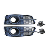 2016-2018 For Audi A6 S6 C7.5 Audi Front Bumper Down Grille Honeycomb Style S Line Fog Light Grilles