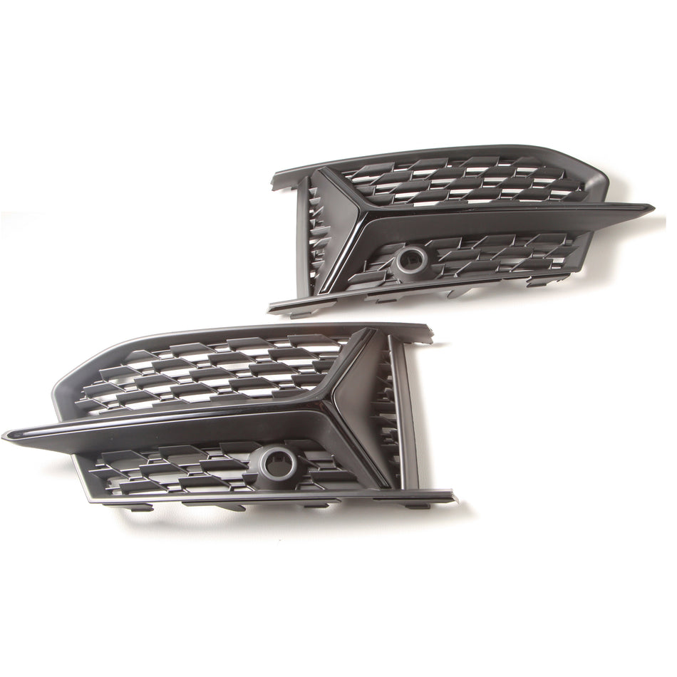 2019-2022 For Audi A6 S6 C8 Front Bumper Down Grille Honeycomb Style S Line Fog Light Grilles